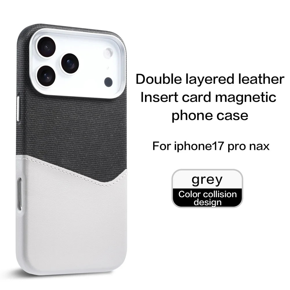 Funda de piel y tela para iPhone
