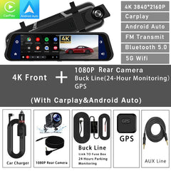 Pantalla del espejo retrovisor de la cámara del salpicadero Dash Cam Mirror Screen