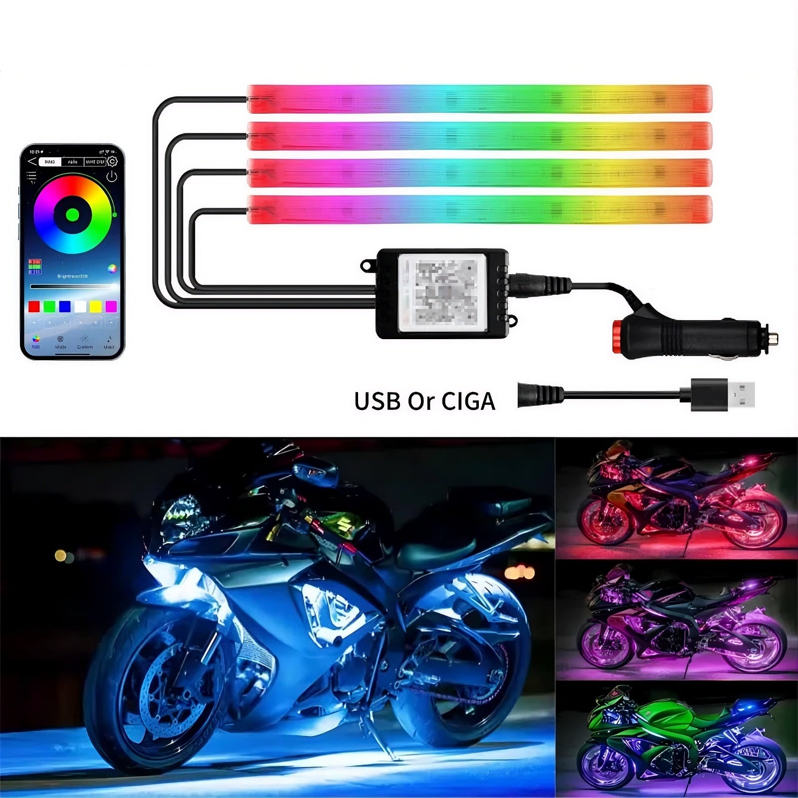 Tiras de Luces LED para Motocicleta