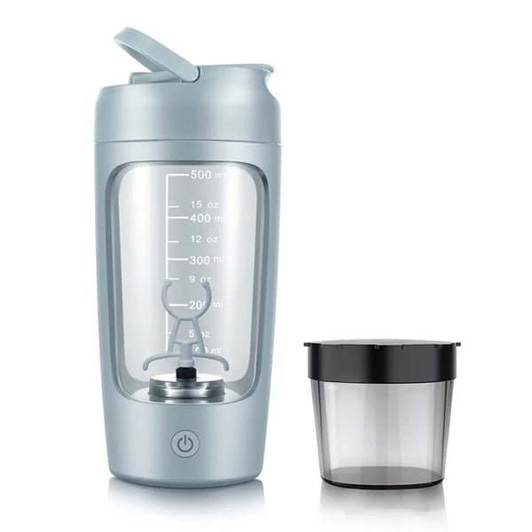 Vaso mezclador eléctrico de proteínas con compartimento para polvo