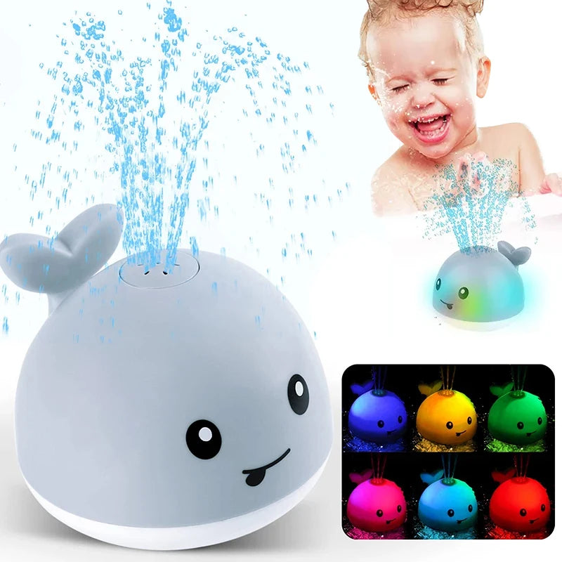 Juguete de baño recargable con luz de ballena