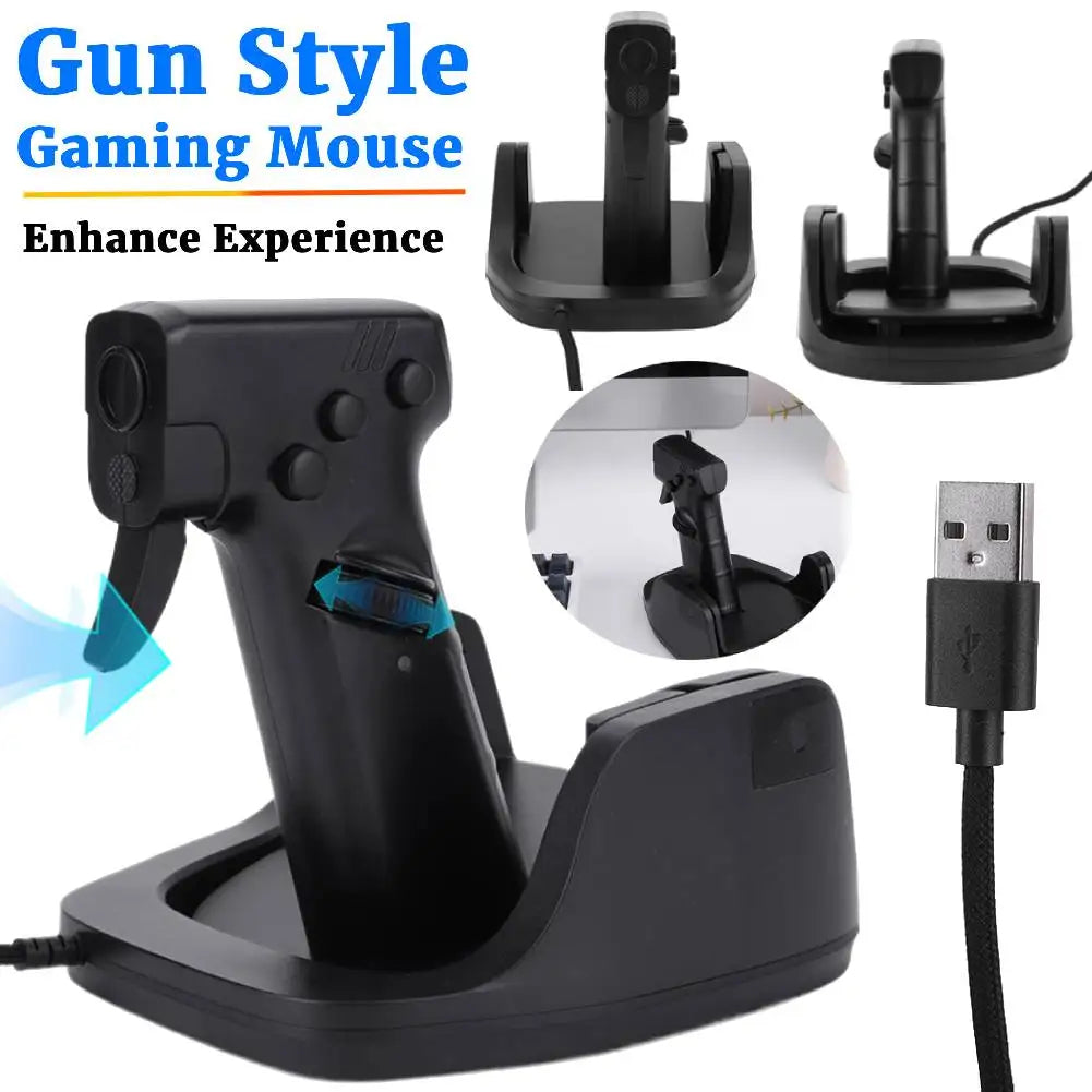 Ratón vertical para juegos con diseño de pistola Gun Style Vertical Gaming Mouse