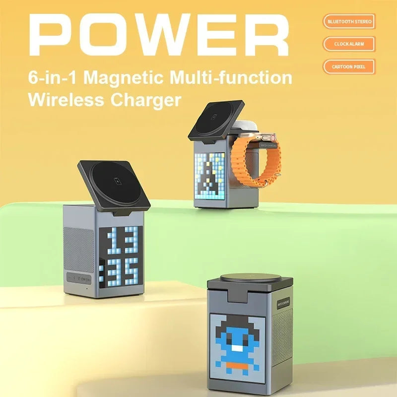 6-in-1 Magnetic Wireless Charger & Speaker