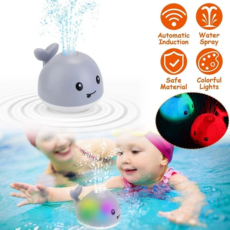 Juguete de baño recargable con luz de ballena