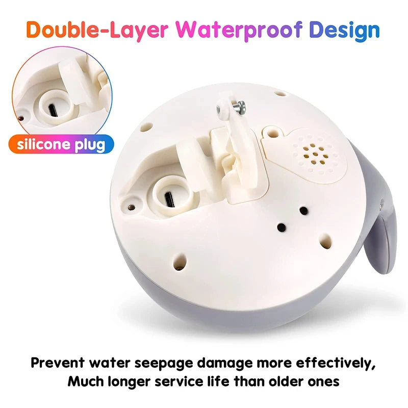 Juguete de baño recargable con luz de ballena