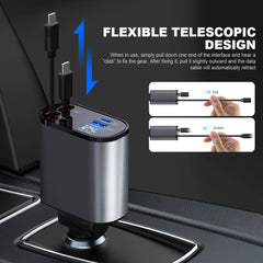 Cargador retractil para auto  Retractable Car Charger