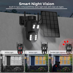 Dual Lens Solar Camera 4K WiFi Outdoor