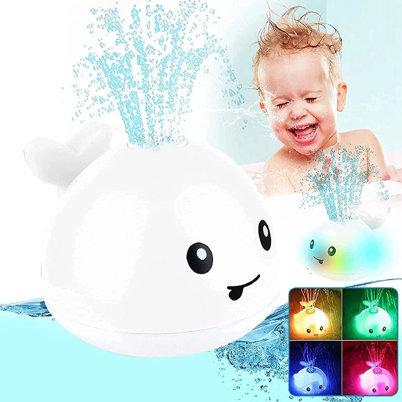 Juguete de baño recargable con luz de ballena
